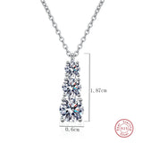 925 Silver Zircon Necklace Women Wedding Bridal Party Anniversary Gift