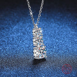 925 Silver Zircon Necklace Women Wedding Bridal Party Anniversary Gift