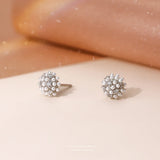 925 Silver Zircon Pearl Earrings French Vintage Wedding Jewelry