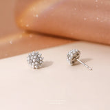 925 Silver Zircon Pearl Earrings French Vintage Wedding Jewelry