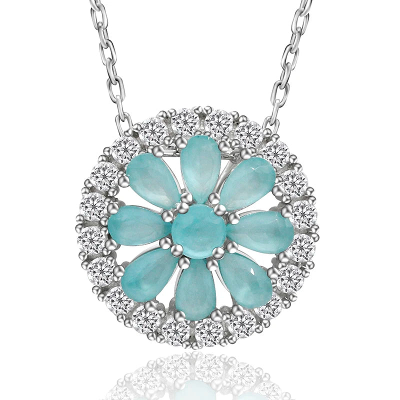 925 Silver Zircon Pendant CZ Choker Necklace for Women