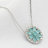 925 Silver Zircon Pendant CZ Choker Necklace for Women