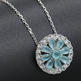 925 Silver Zircon Pendant CZ Choker Necklace for Women