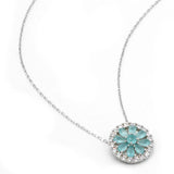 925 Silver Zircon Pendant CZ Choker Necklace for Women