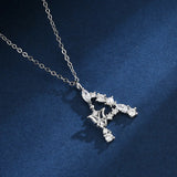 925 Silver Butterfly Zircon Necklace with 26 Letters Pearl