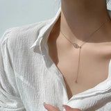 925 Silver Zircon Pig Nose Tassel Choker Necklace Light Fine Jewelry