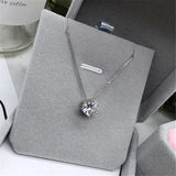 925 Silver Zircon Charm Necklace Pendant Clavicle Chain Jewelry