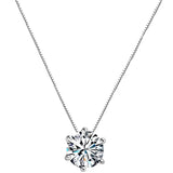 925 Silver Zircon Charm Necklace Pendant Clavicle Chain Jewelry