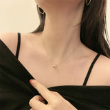 925 Sterling Silver Zircon Round Shape Necklace Long Pendant Necklaces