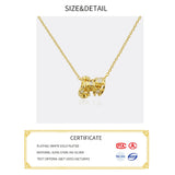 925 Sterling Silver Zircon Round Shape Necklace Long Pendant Necklaces
