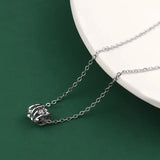 925 Sterling Silver Zircon Round Shape Necklace Long Pendant Necklaces