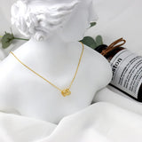 925 Sterling Silver Zircon Round Shape Necklace Long Pendant Necklaces