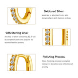 925 Silver Zircon Hoop Earrings 14k Small Earring