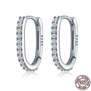 925 Silver Zircon Hoop Earrings 14k Small Earring