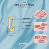 925 Silver Zircon Hoop Earrings 14k Small Earring