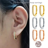 925 Silver Zircon Hoop Earrings 14k Small Earring