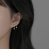 925 Silver Zircon Star Hoop Earrings Small Huggie Fine Jewelry