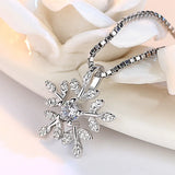 925 Silver Zircon Snowflake Necklace Choker Collares Gift for Women