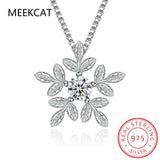 925 Silver Zircon Snowflake Necklace Choker Collares Gift for Women