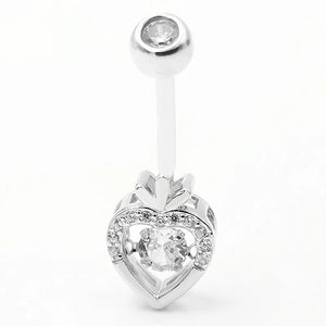 925 Silver Zircon Strawberry Belly Piercing Body Jewelry Beach Belly Ring