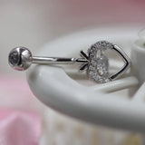 925 Silver Zircon Strawberry Belly Piercing Body Jewelry Beach Belly Ring
