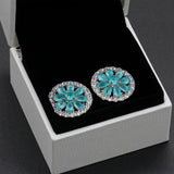 925 Silver Zircon Stud Earrings Boho CZ Wedding Jewelry