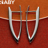 925 Silver Zircon V-Shape Earrings Wedding Jewelry