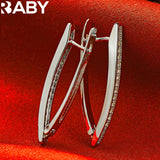925 Silver Zircon V-Shape Earrings Wedding Jewelry