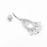 925 Silver Water Droplets Belly Button Ring Navel Piercing Body Jewelry