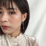 925 Silver Zirconia Tassel Earrings Minimalist Gift