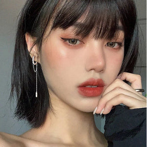 925 Silver Zirconia Tassel Earrings Minimalist Gift