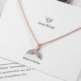 925 Silver Zirconia Pendant Charms Fish Tail Beads for Necklace