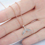 925 Silver Zirconia Pendant Charms Fish Tail Beads for Necklace