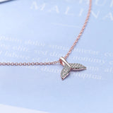 925 Silver Zirconia Pendant Charms Fish Tail Beads for Necklace