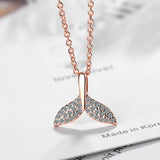 925 Silver Zirconia Pendant Charms Fish Tail Beads for Necklace