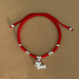 925 Silver Zodiac Bracelets Women Red Thread Statement Bangle