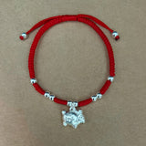 925 Silver Zodiac Bracelets Women Red Thread Statement Bangle