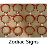 925 Silver Zodiac Bracelets Women Red Thread Statement Bangle