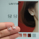 925 Silver Zodiac OX Cow Stud Earrings For Girl