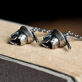 925 Silver Zombie Skull Dangle Earrings Gothic Punk Jewelry