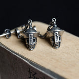 925 Silver Zombie Skull Dangle Earrings Gothic Punk Jewelry