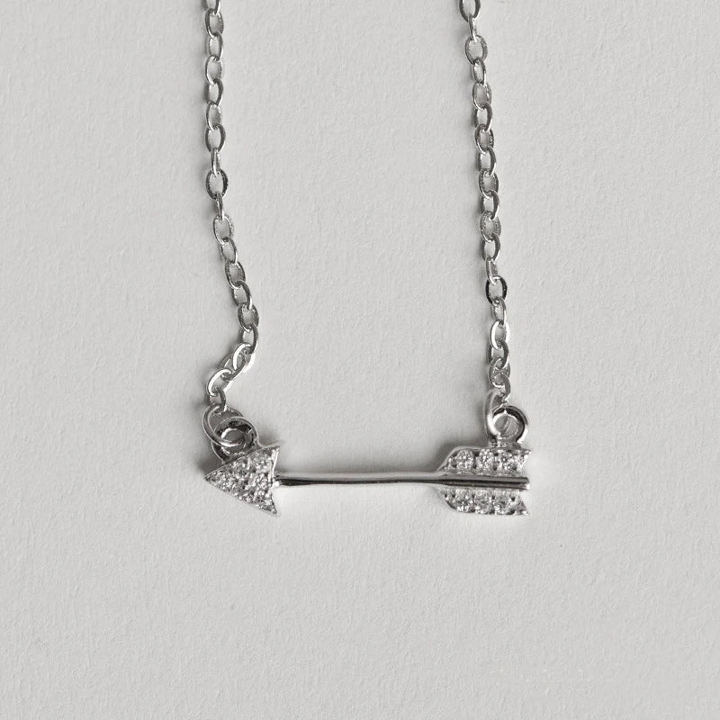 925 Silver Arrow Necklace Pendant Women Lady Gift