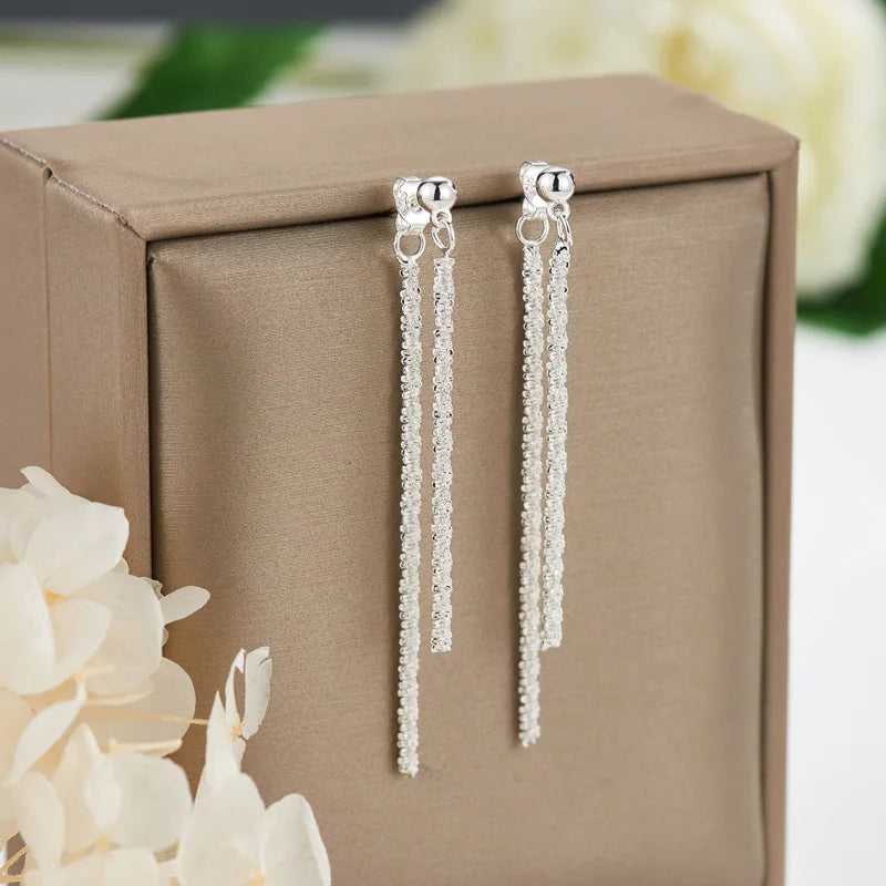 925 Silver babysbreath Earrings Women Wedding Jewelry
