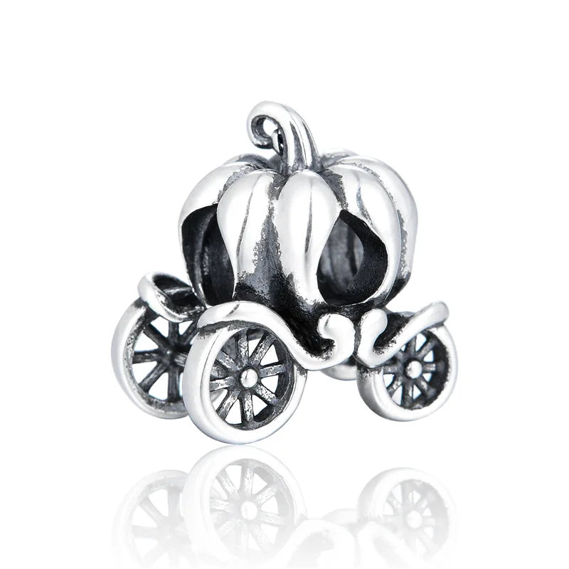 925 Sterling Silver bead carriage Charm Bead Fit European Bracelet Necklace