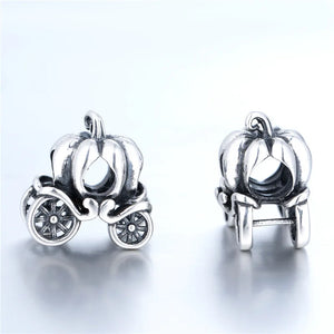 925 Sterling Silver bead carriage Charm Bead Fit European Bracelet Necklace
