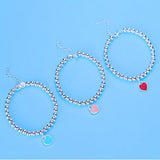 Heart Pendant Bracelet for Women, 925 Silver