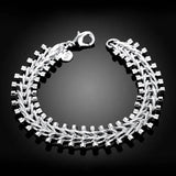 925 Silver Fishbone Chain Bracelet Women Men Wedding Jewelry Christmas