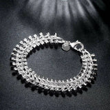 925 Silver Fishbone Chain Bracelet Women Men Wedding Jewelry Christmas