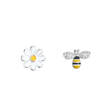 925 Silver Bee Flower Earrings Women Wedding Jewelry