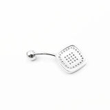 925 Silver Belly Ring with CZ Navel Piercing Jewelry